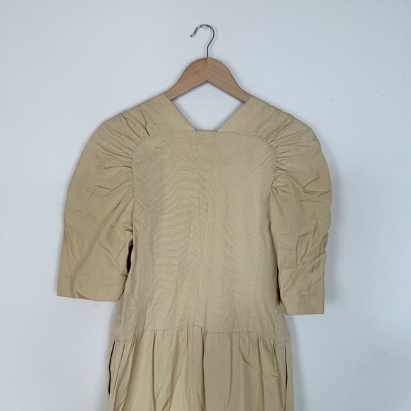 Rebecca Taylor Midi Dress Retro Faille Cream MSRP $425 - Picture 6 of 13